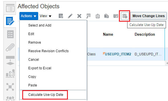 Calculate Use-Up Date Action