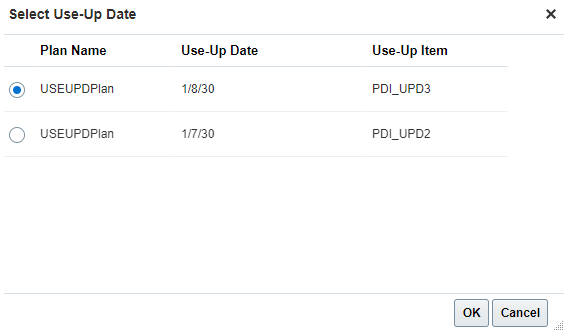 Calculate Use-Up Date Action