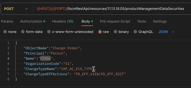 Create Data Policy for Change Order Type