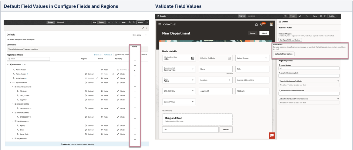 Default Field Values and Validate Field Values in VB Studio Express Mode