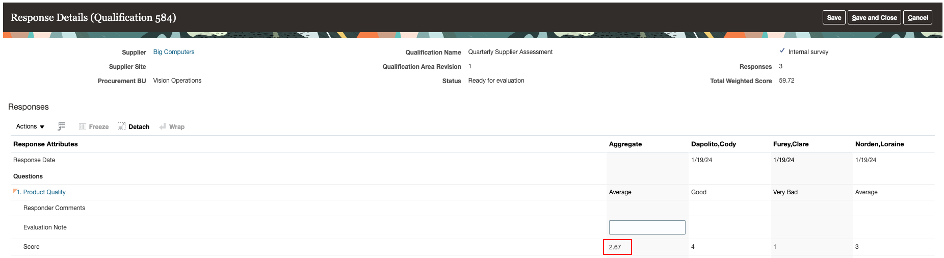 Aggregate Score with Additional Precision