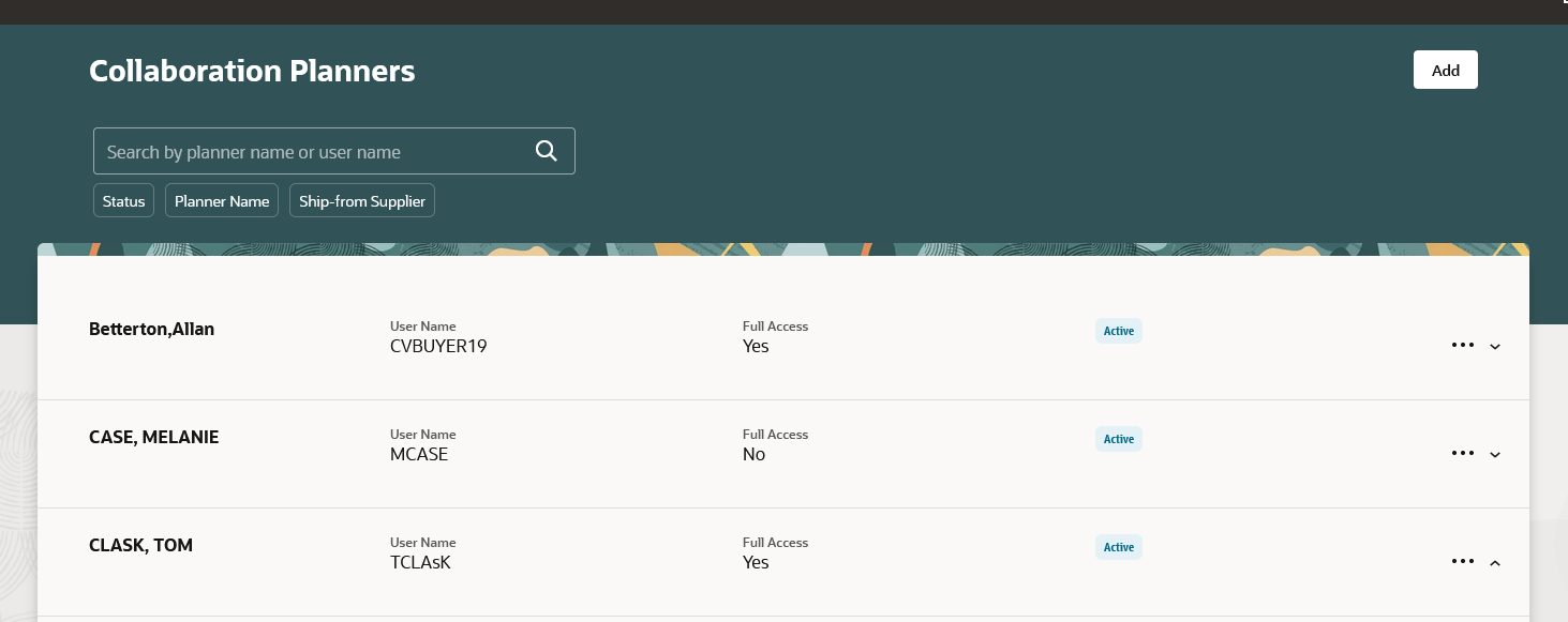 Collaboration Planner page in the Redwood user experience