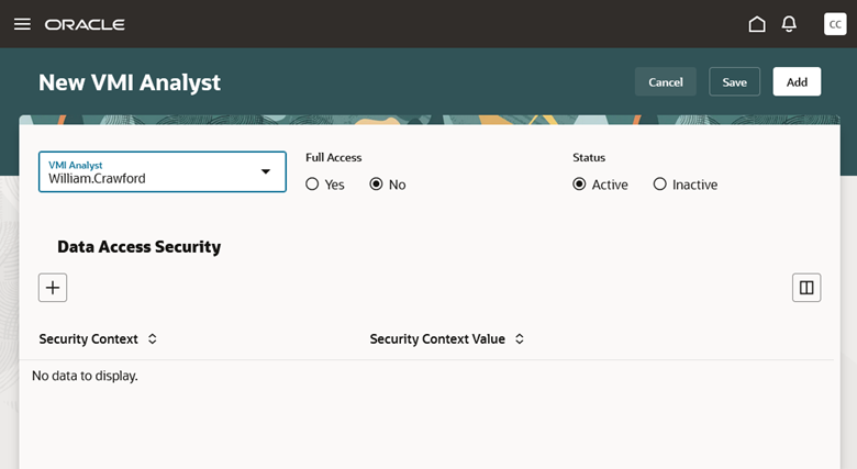 New VMI Analyst page in the Redwood user experience