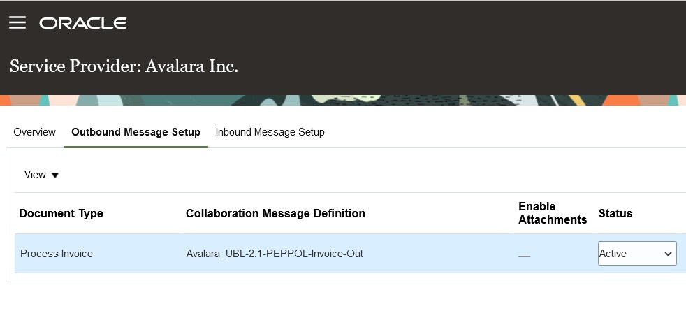 Avalara– Outbound Message Setup