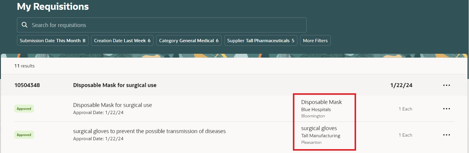 Display Additional Information on the My Requisitions Page