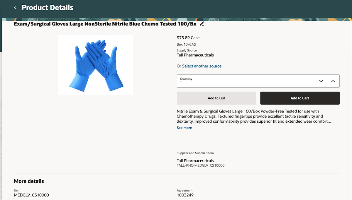 Edit Icon with the Description of a Master Item on a BPA