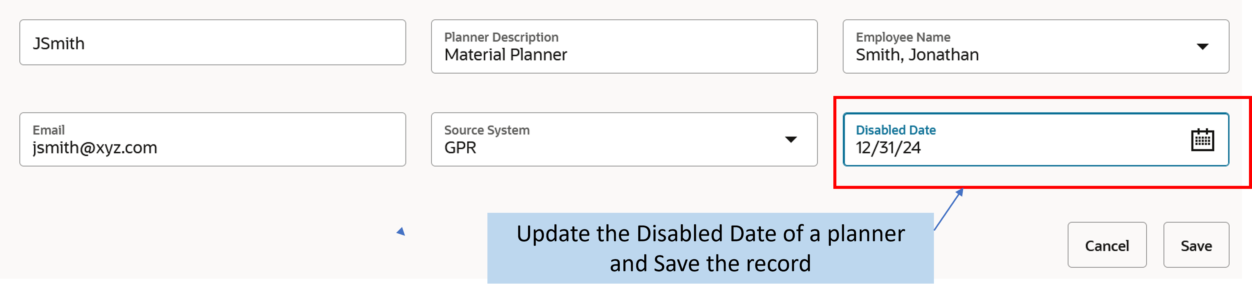 Edit a Planner