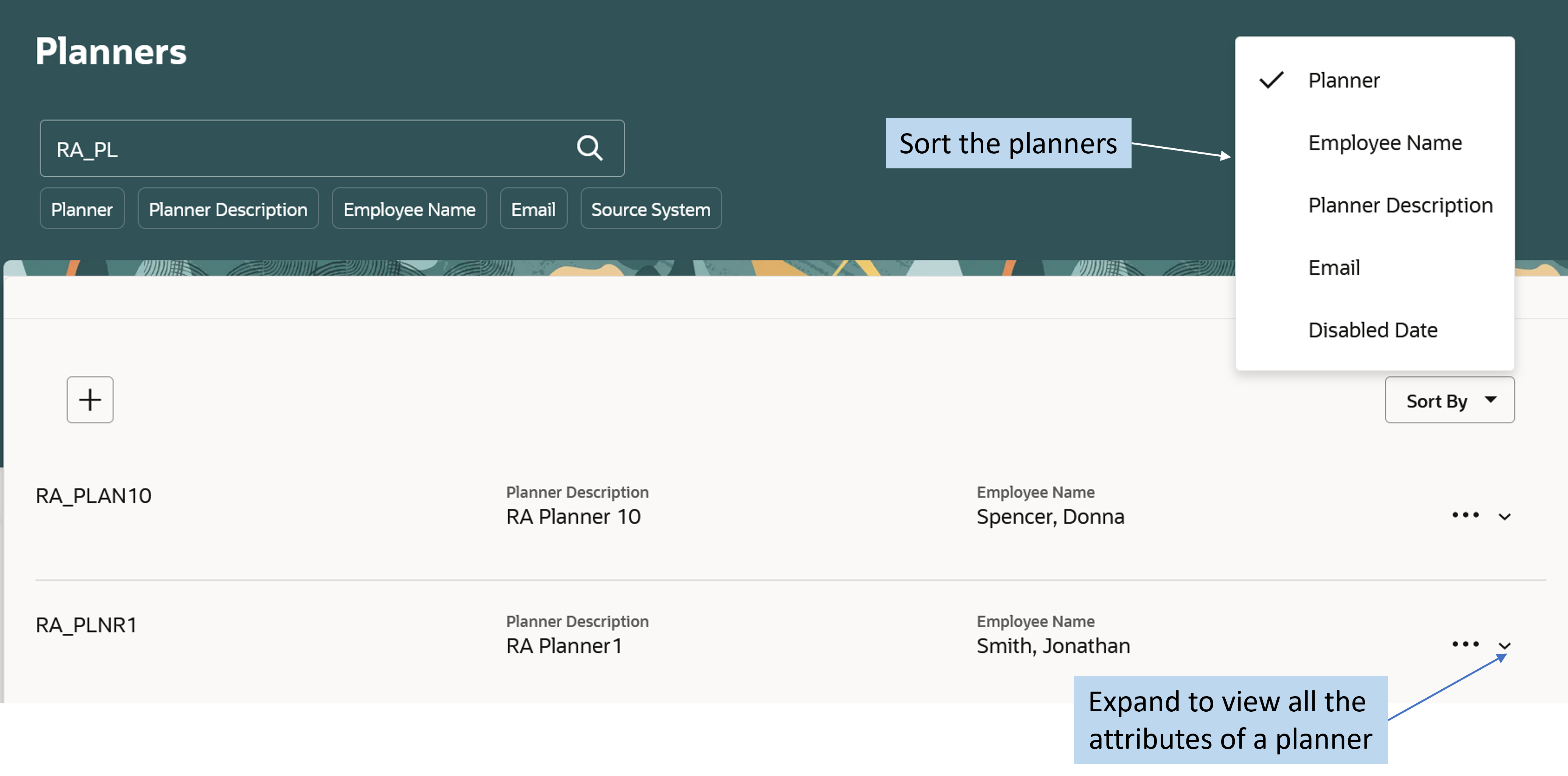 Sort Planners