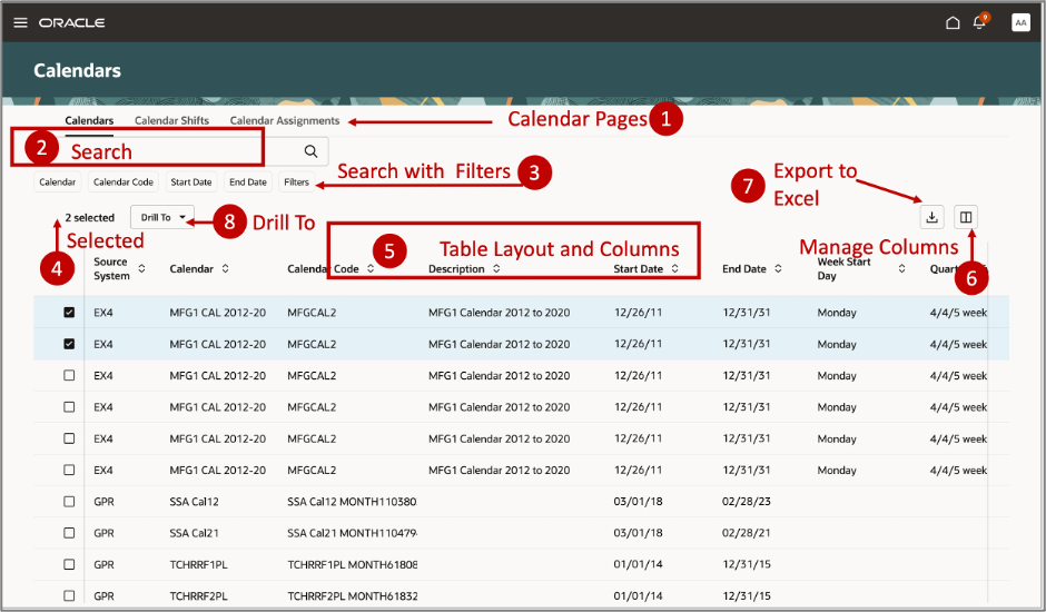 Calendar Page Layout