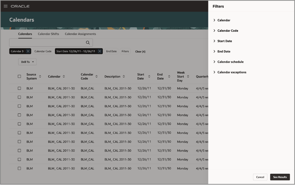 Panel to Select Additional Filters
