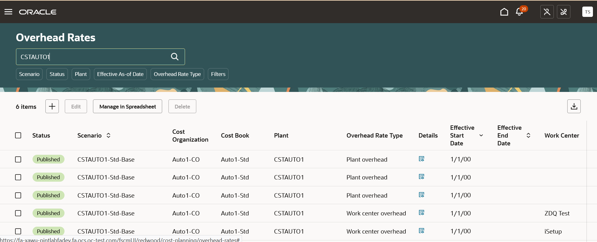 Screenshot displaying search criteria applied using keyword