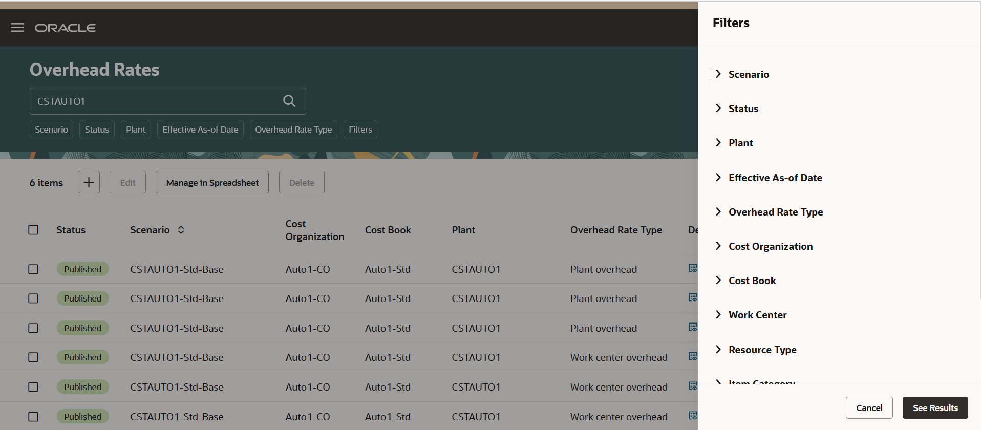 Screenshot displaying additional search filters