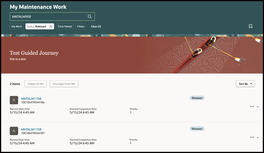 Maintenance Work Orders with Multiple Assets in the New My Maintenance Work Page