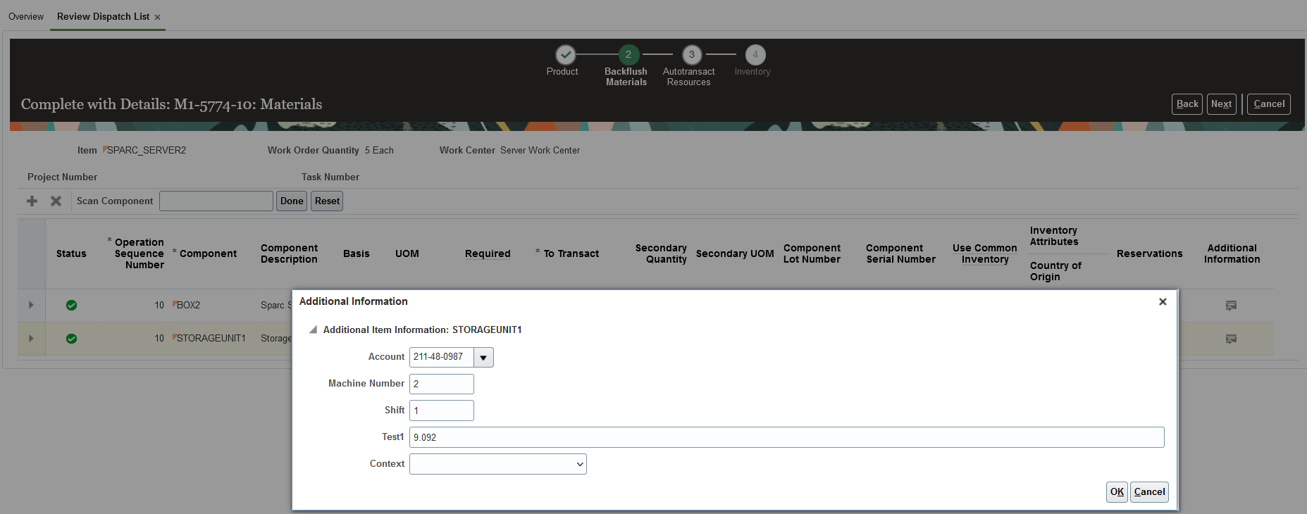 Descriptive flexfields in Complete with Details UI for Materials