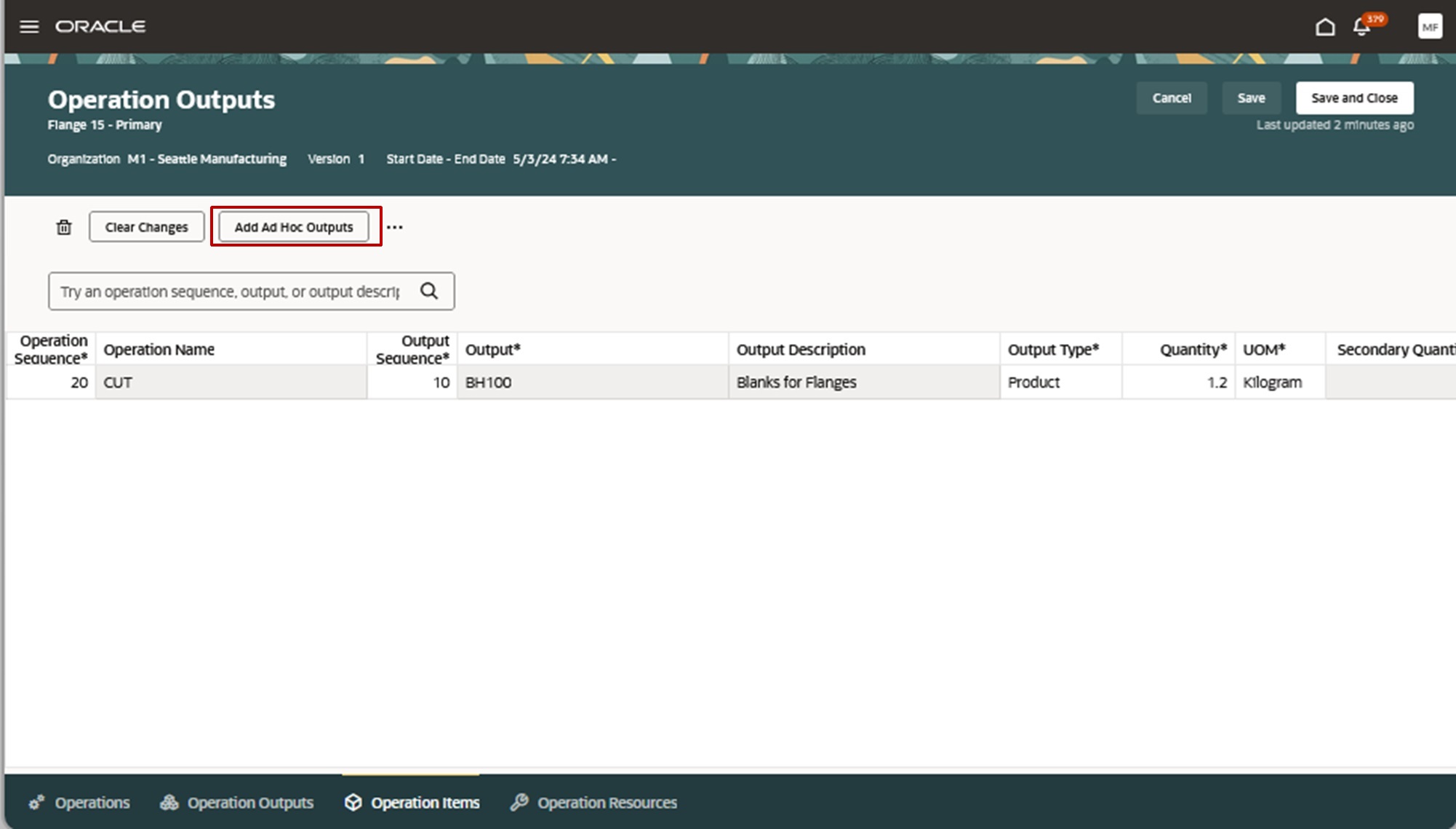 Additional Outputs in Standard Discrete Work Definition
