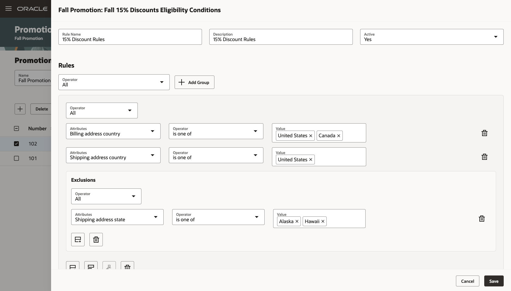 Promotion eligibility based on customer related attributes