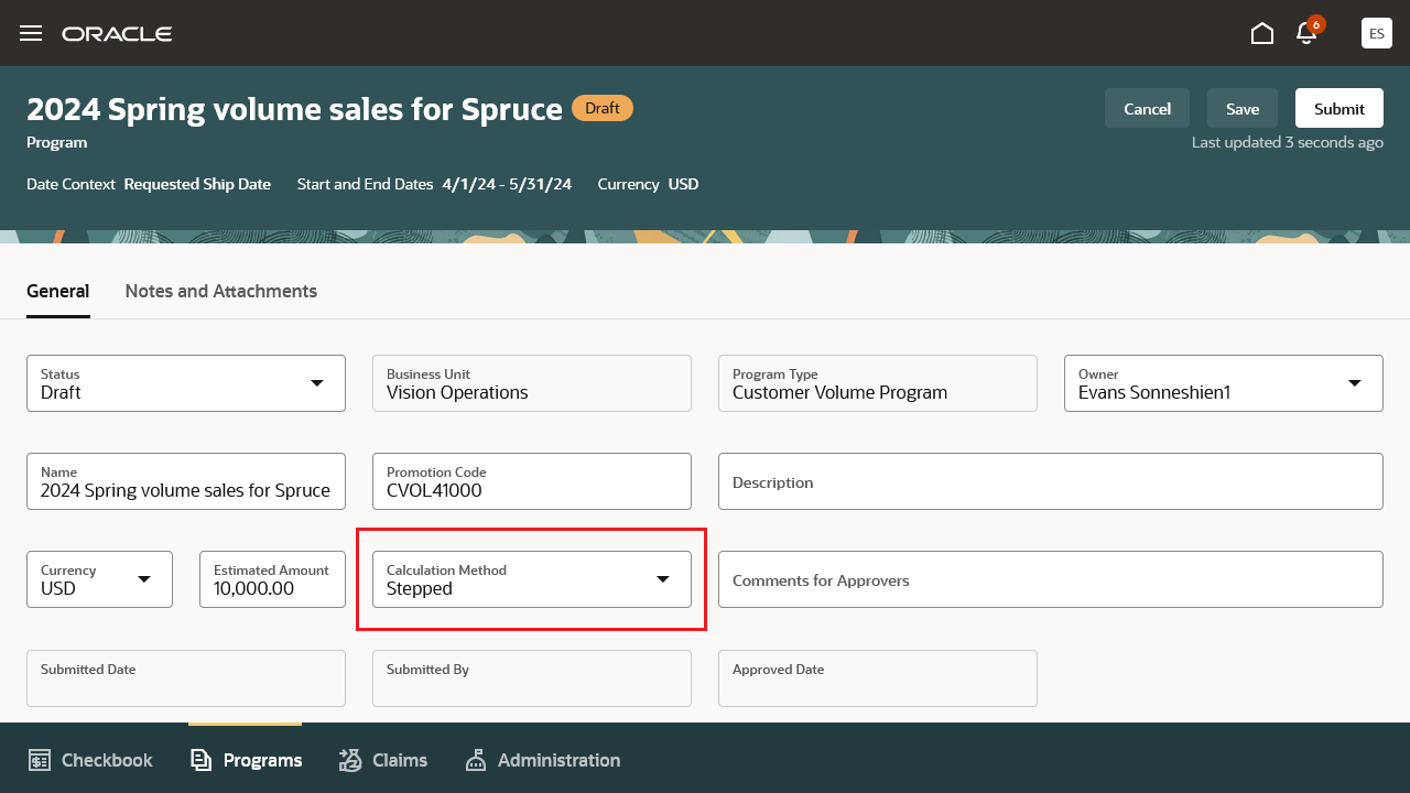 Customer Volume Program using Stepped Calculation Method