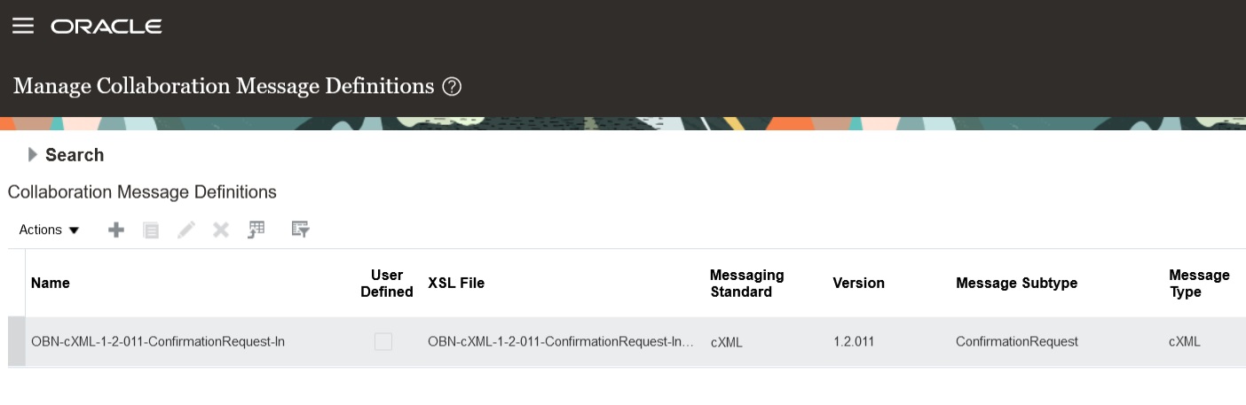 Screen capture that shows the details of a PO acknowledgment message.  