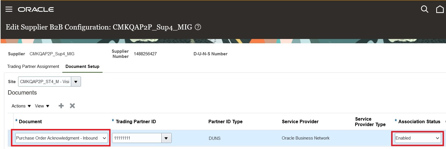 Screen capture that shows the document setup.