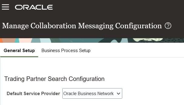 Screen capture for Default Service Provider