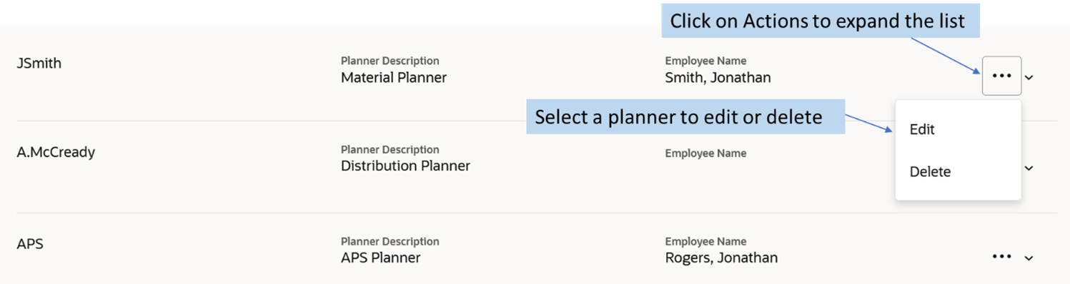 Edit or delete a planner