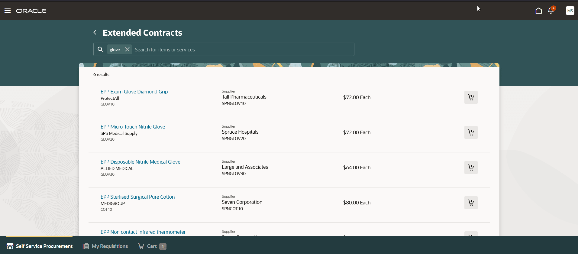 Extended Contract Search Results