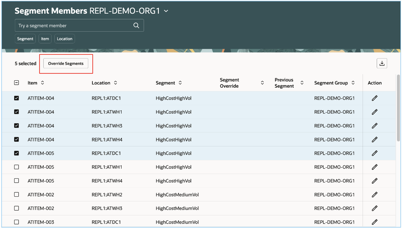 Override Segments Button on Segment Members Page