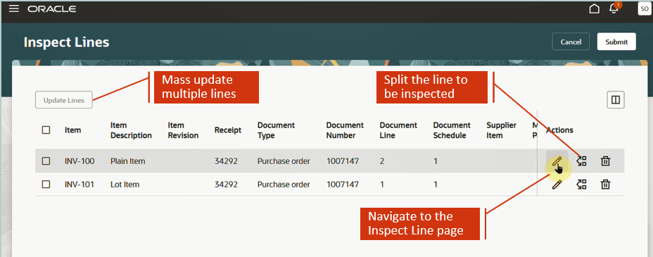 Inspect Lines