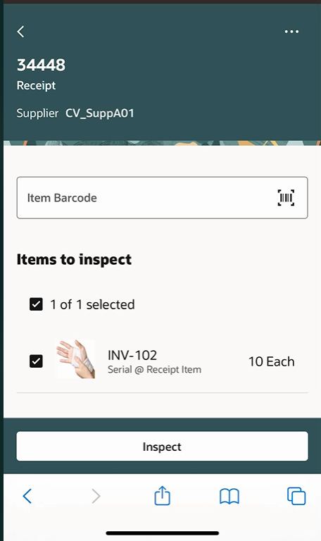 Inspect Goods - Line details