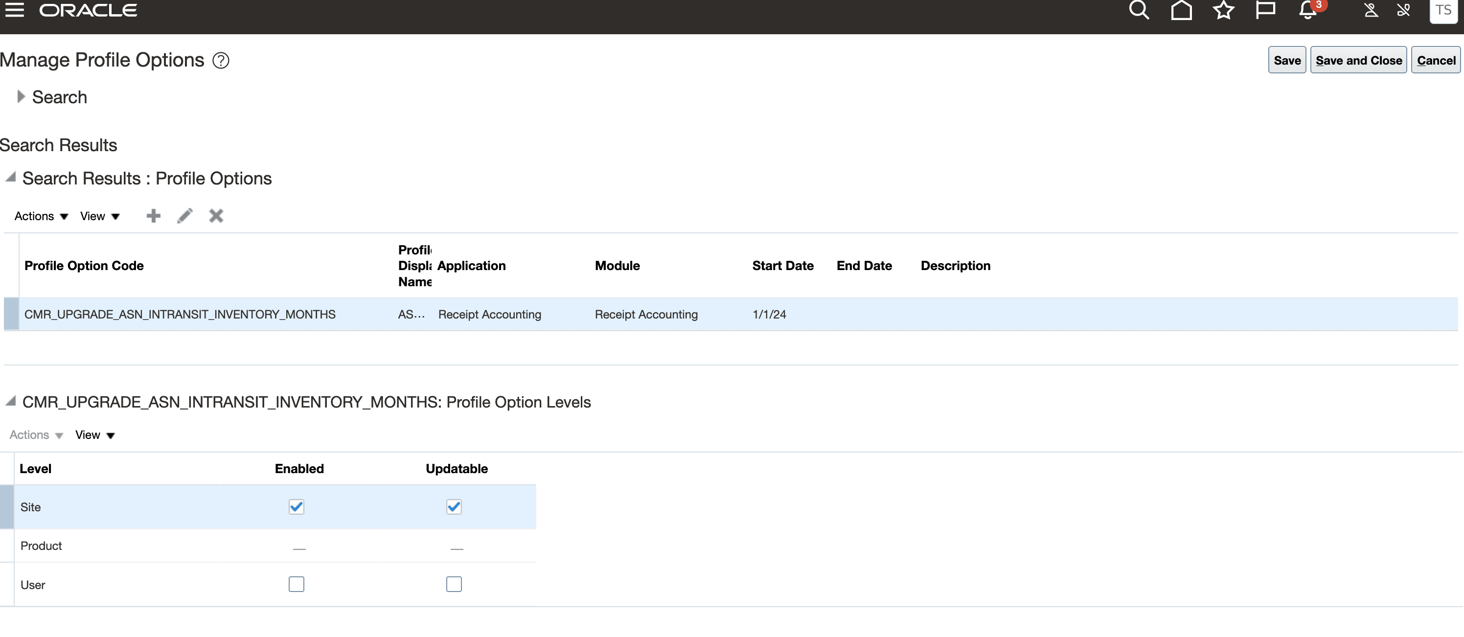 Create a new profile option