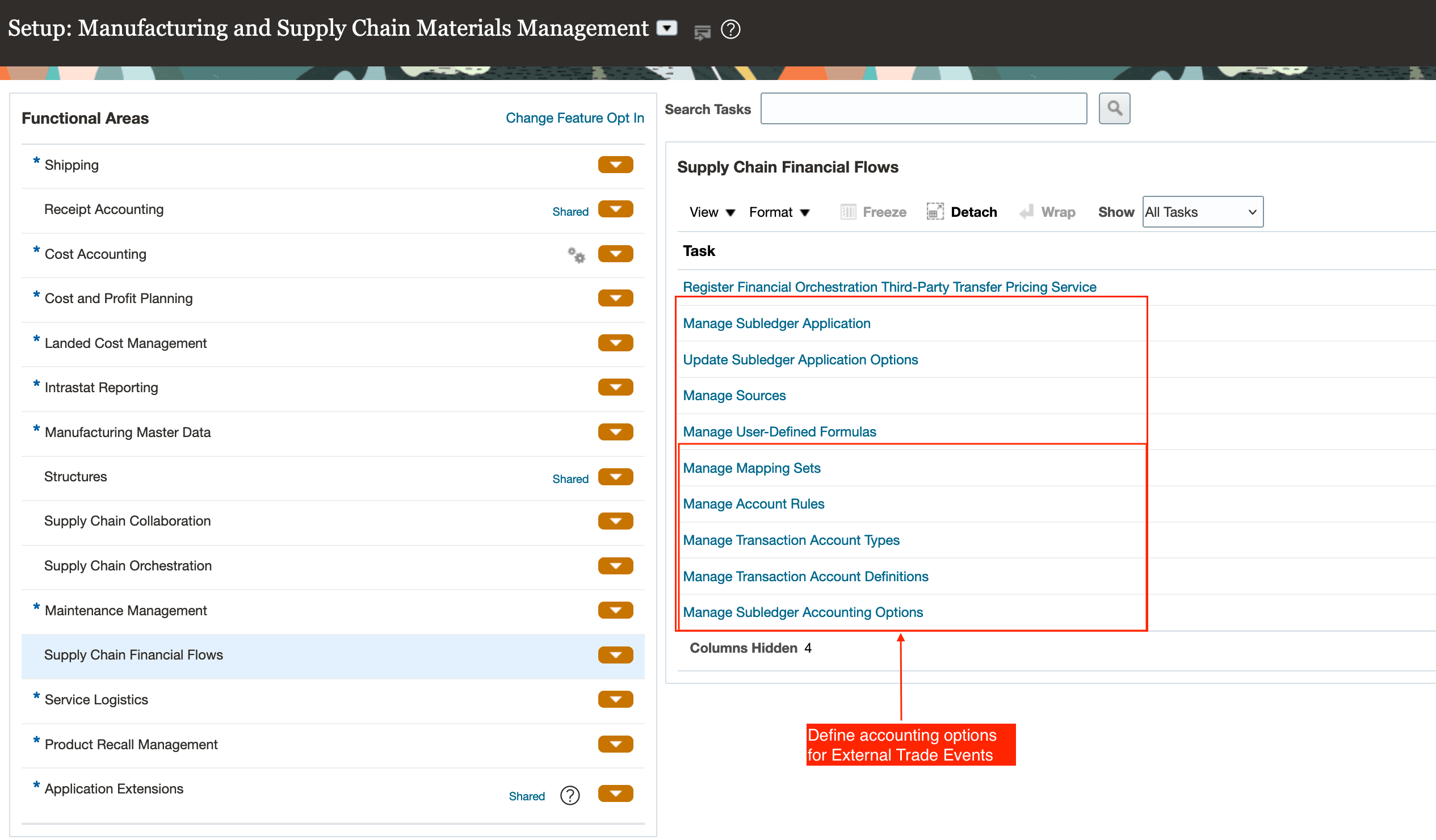 Supply Chain Financial Flows Accounting Setups