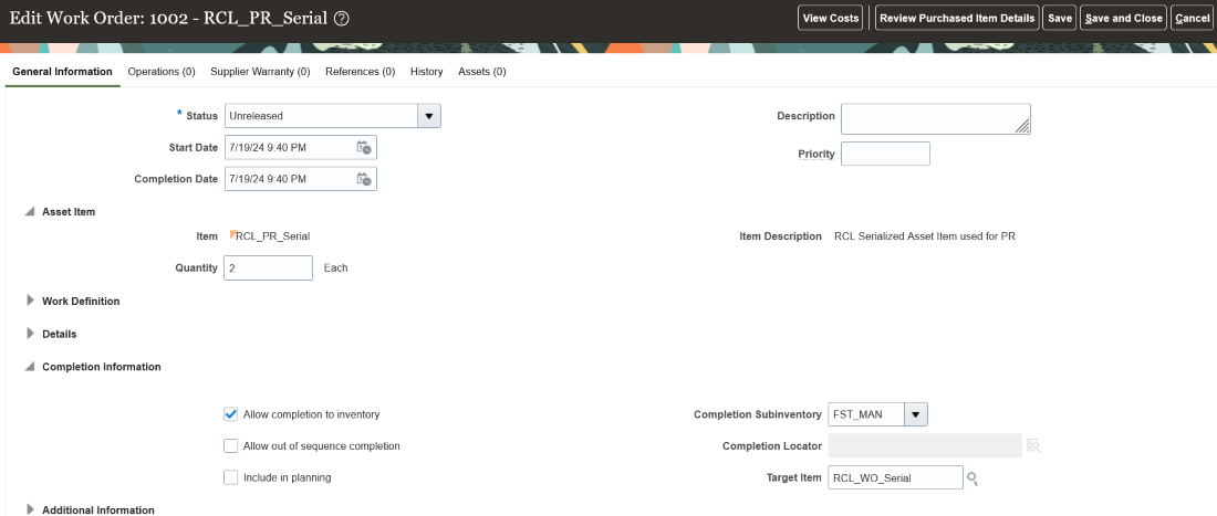 Transform and Return to Inventory - Multiple Assets