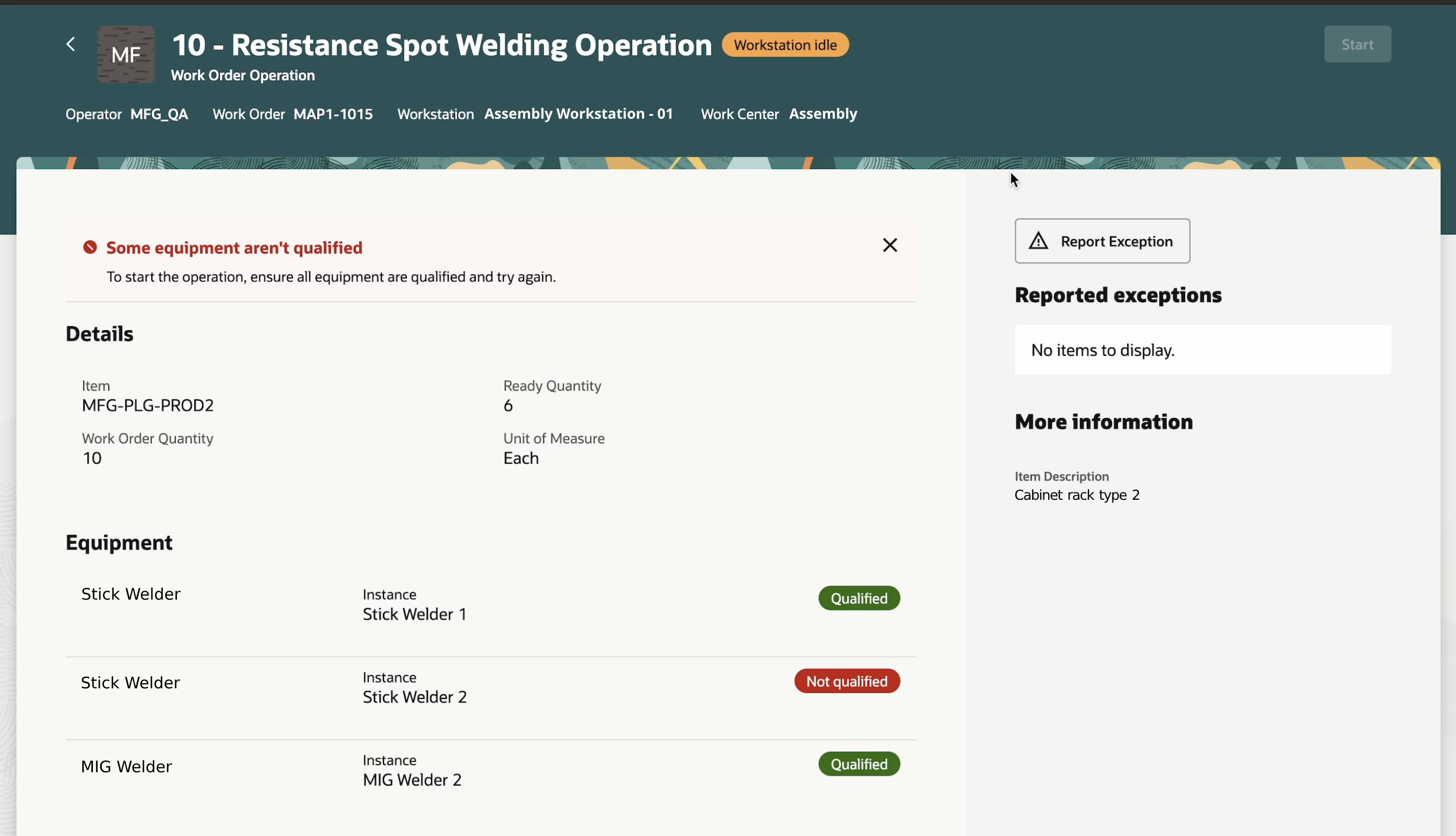 Qualify Resource Instances Prior to Starting Production Execution