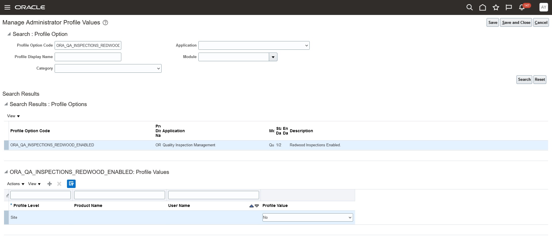 Profile to enable Redwood UI