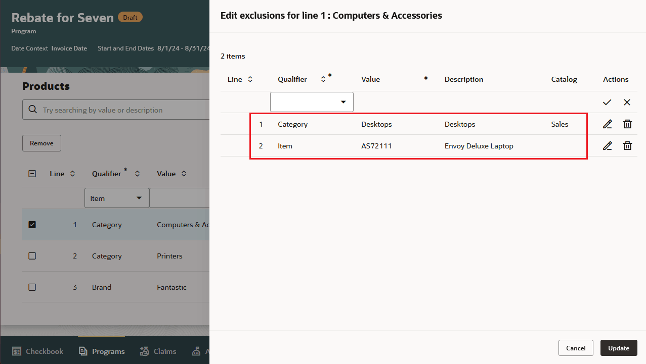 Product Rule - Exclude Category, Item from Category