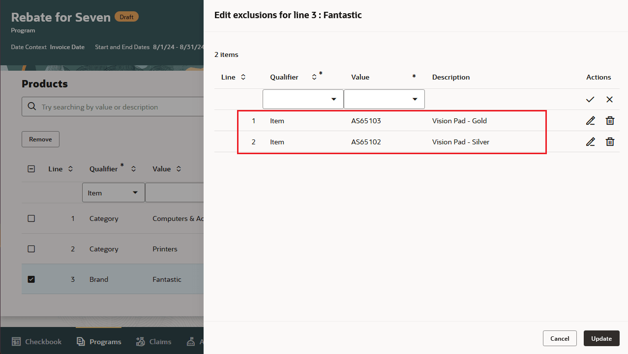 Product Rule - Exclude Item from User Defined Attribute