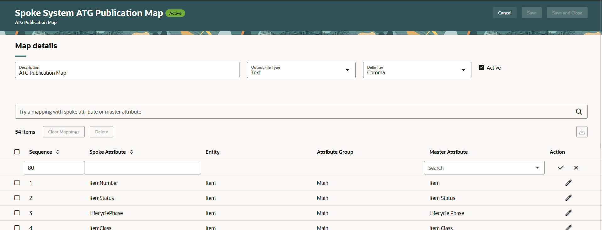 Edit Publication Maps Page