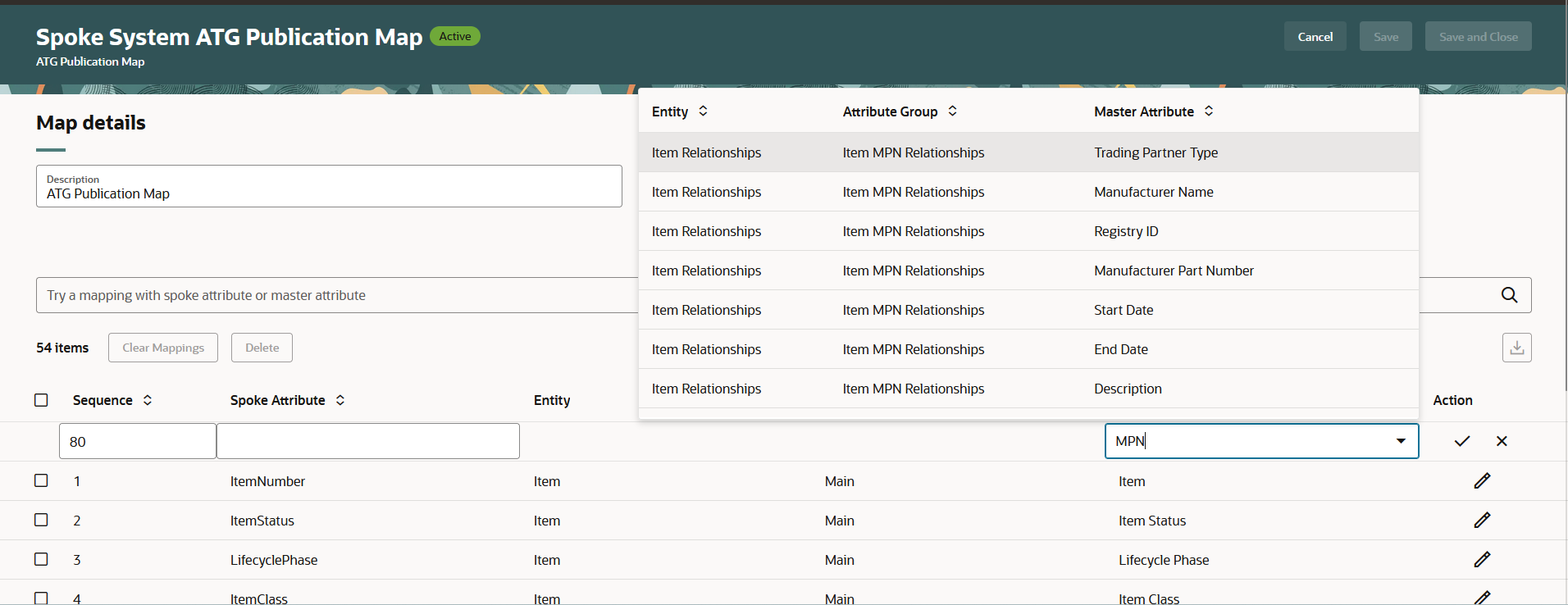 Edit Publication Maps Page - New Mapping