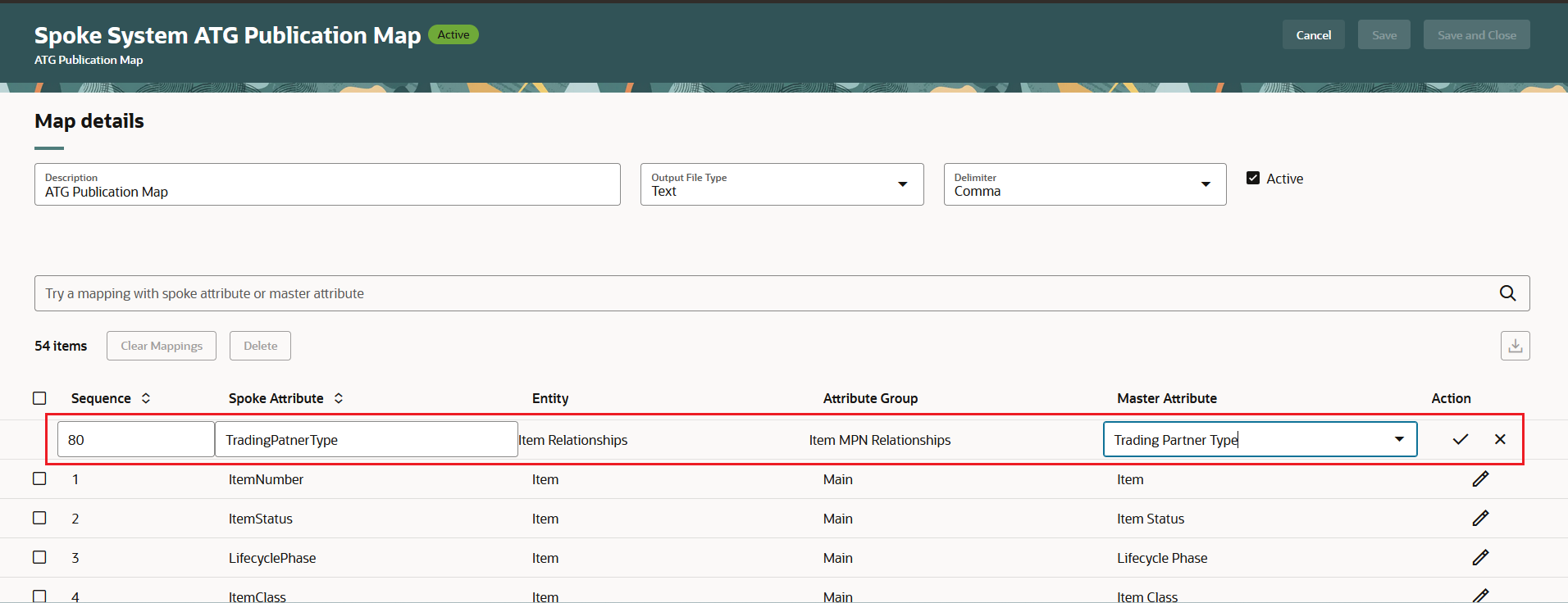 Adding New Row to the Mapping table