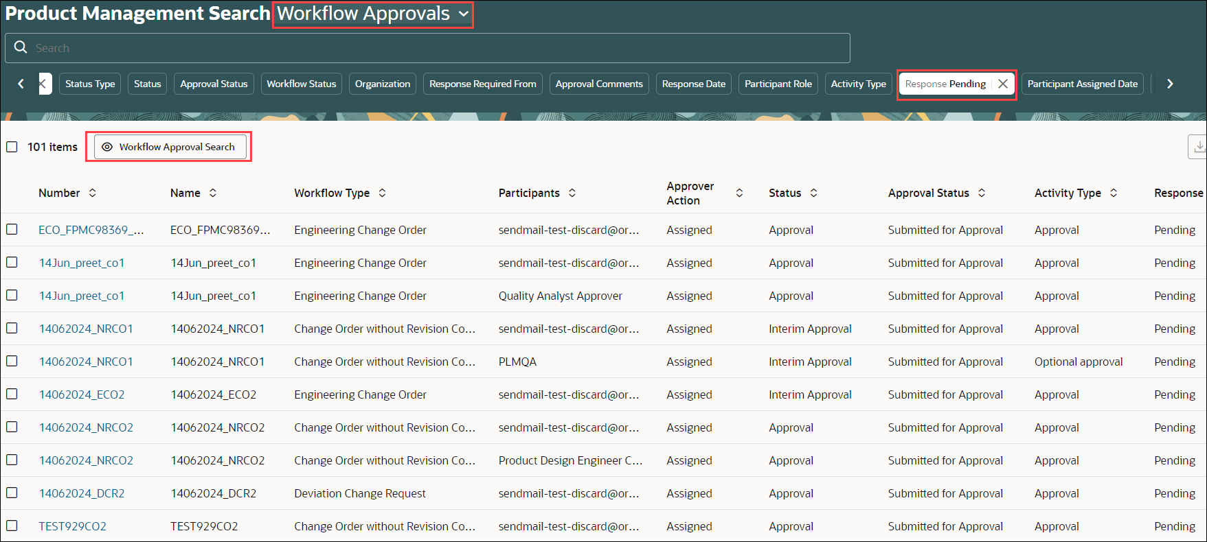 Search for Pending Approvals