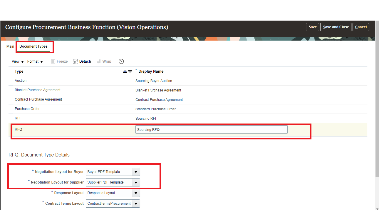 Configure Procurement Business Function