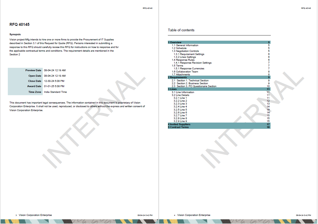 New Buyer Negotiation Layout with Synopsis and Table of Contents