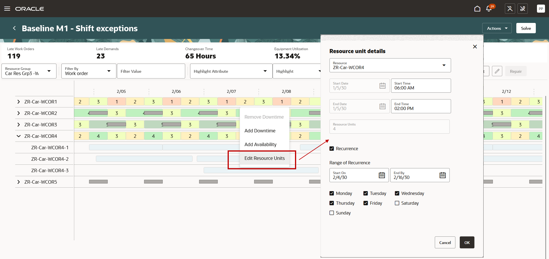 Edit Resource Availability Mode.