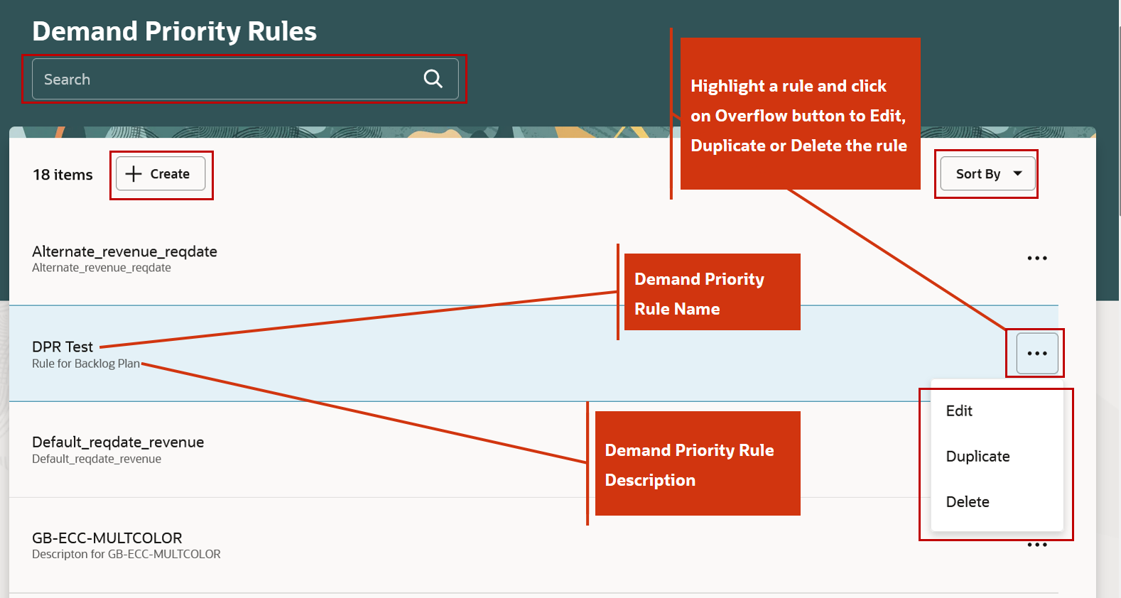 Figure 1 Fields of Demand Priority Rules Page