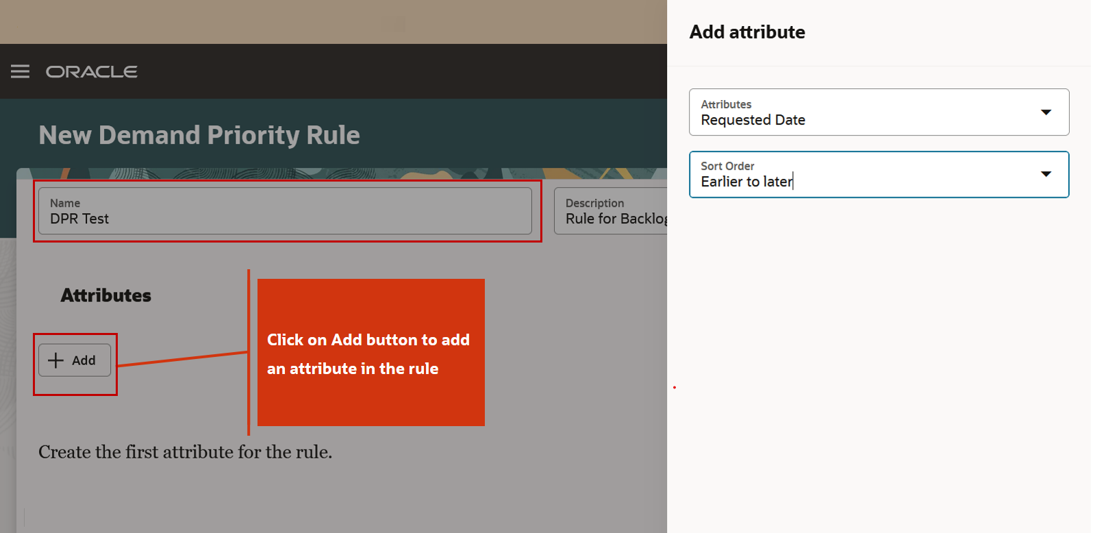 Figure 2 Add Button Used to Add Attribute in the Rule