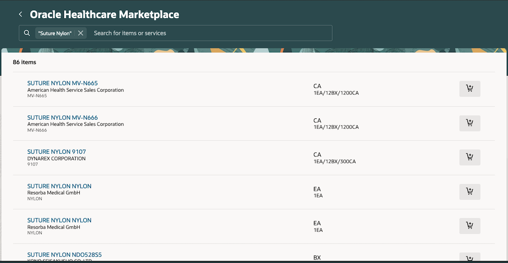 Finally, search Oracle Healthcare Marketplace