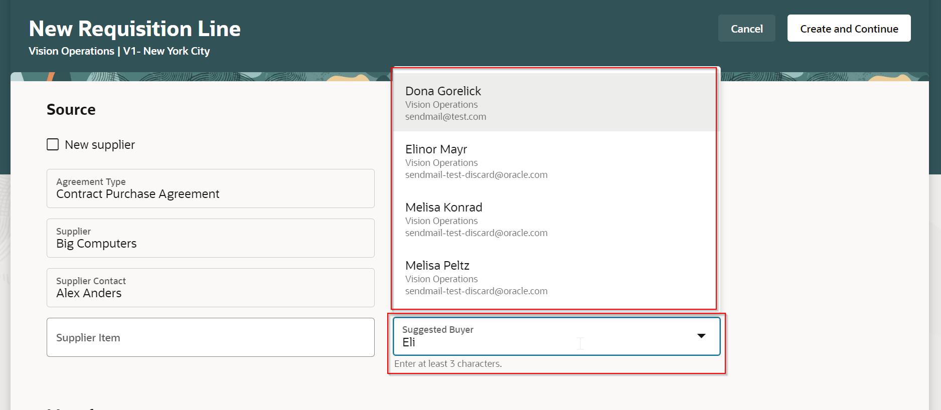 Suggested Buyer on the New Requisition Line Page