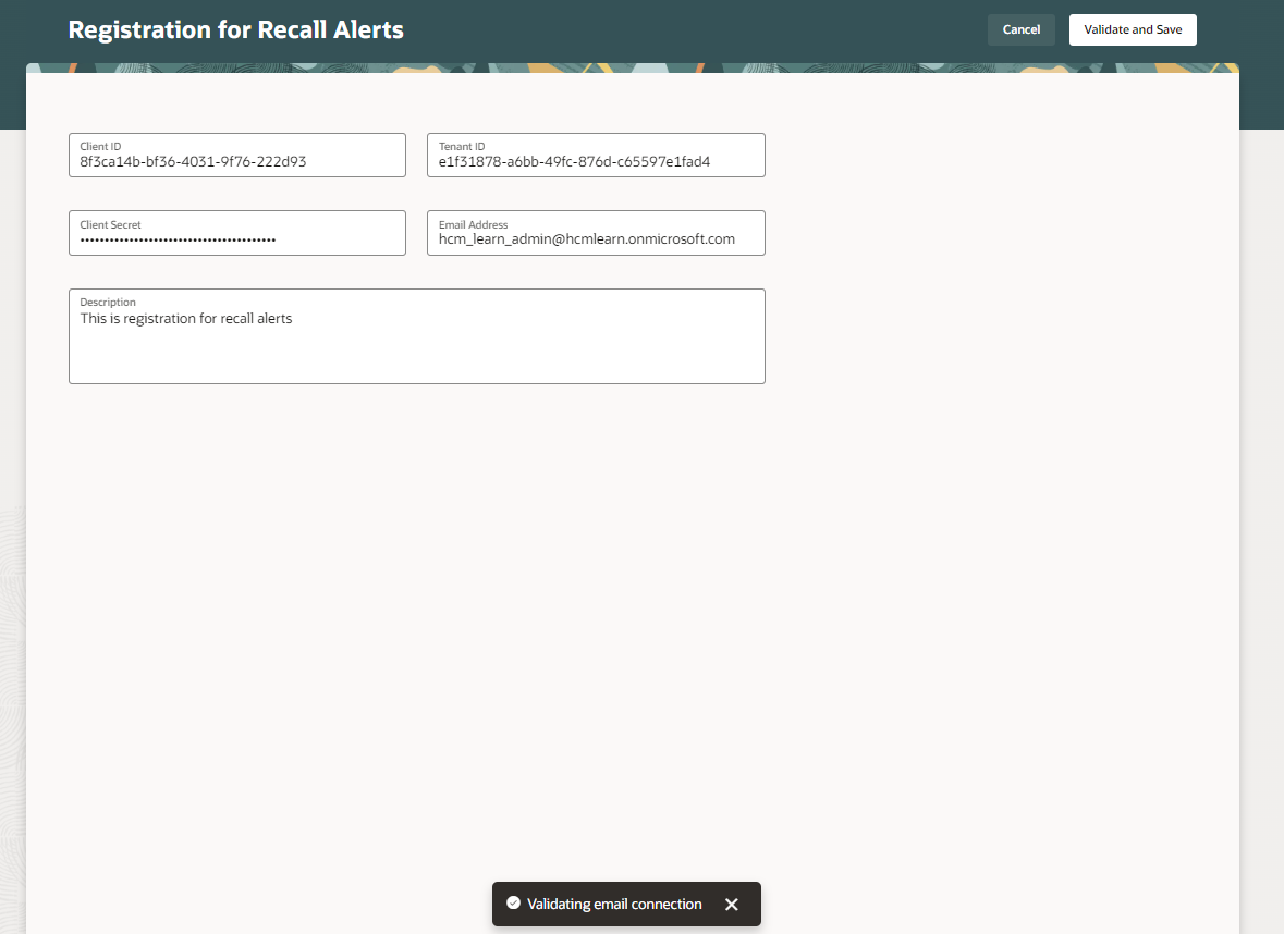 Registration for Recall Alert