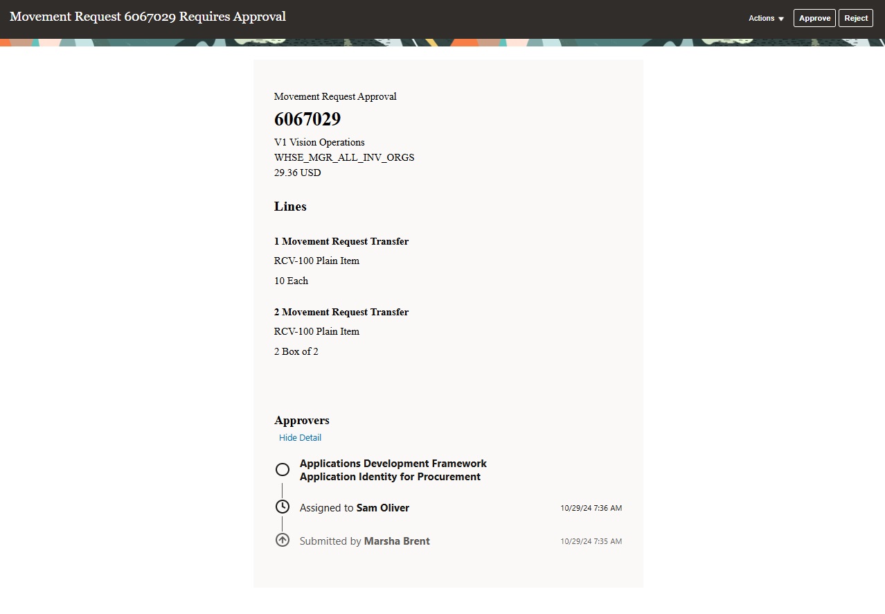 Movement Request Redwood BIP Notification