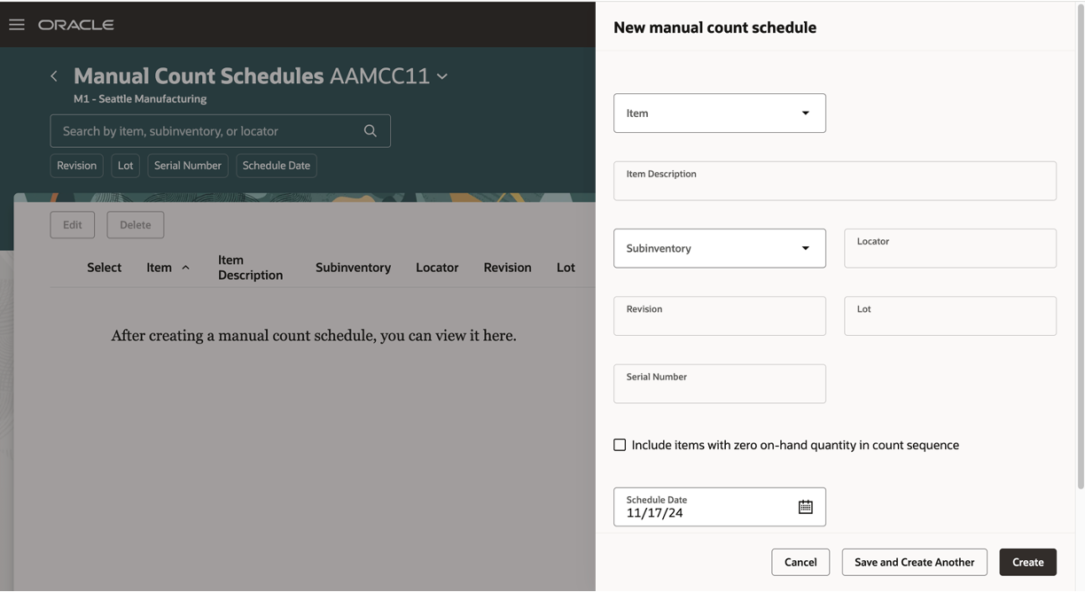 New manual count schedule